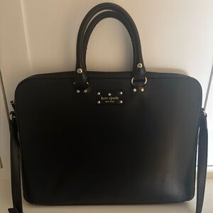✨Kate Spade Black Leather Laptop Case